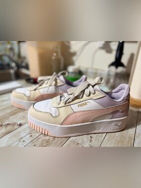 Puma Platform Sneakers in Cream, Pink & Lavender